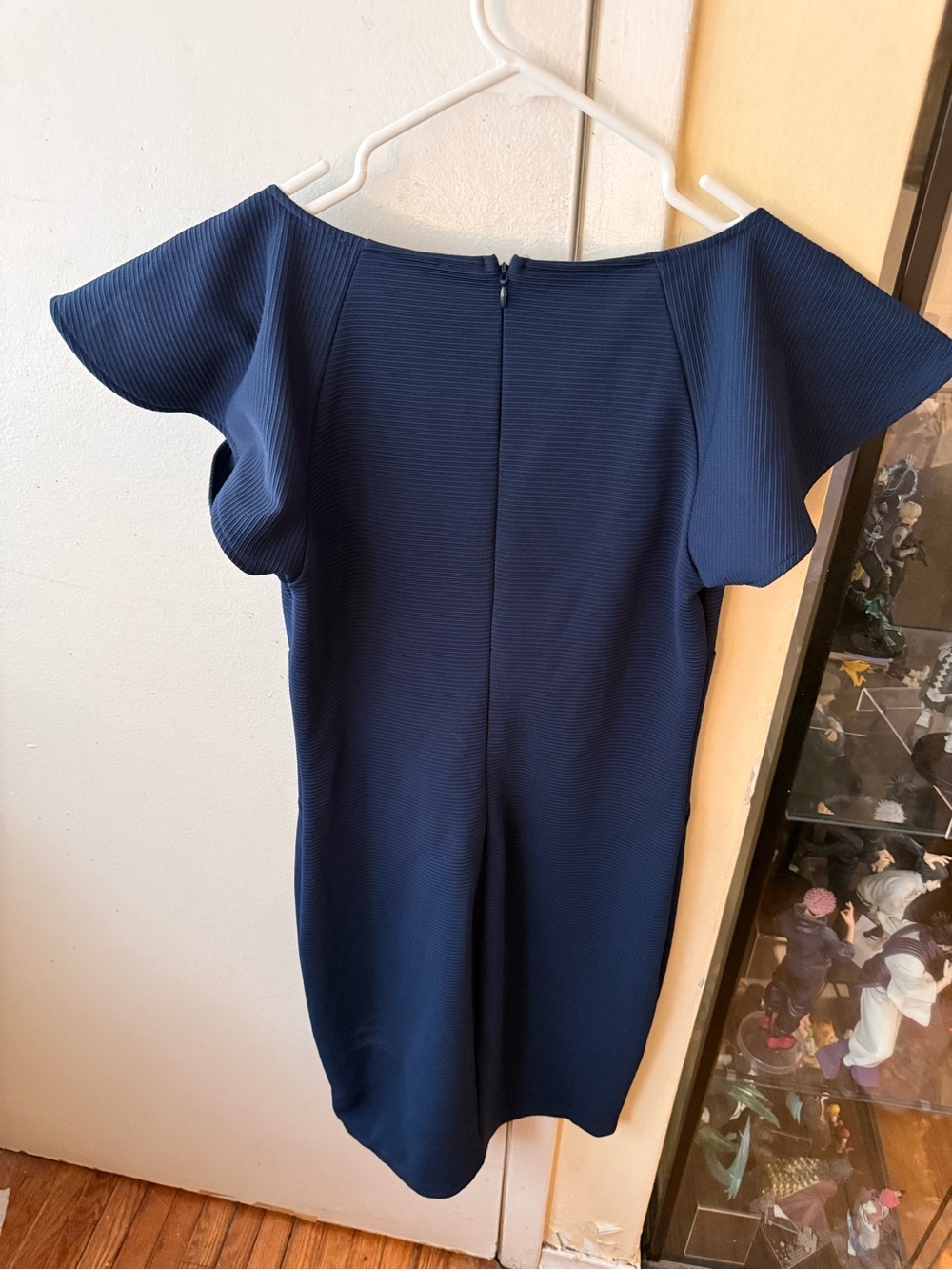 Guess Navy Ribbed V-Neck Mini Dress - Picture 3 of 3